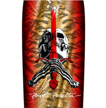 Powell Peralta OG Skull & Sword Skateboard Deck Gold Foil 10.0" close