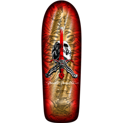 Powell Peralta OG Skull & Sword Skateboard Deck Gold Foil 10.0" full