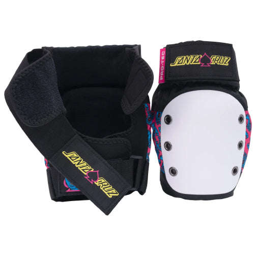 Pro-Tec Street 3-Pack Open Back Knee/Elbow/Wrist Pad Set Santa Cruz knee open back