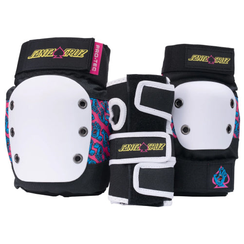 Pro-Tec Street 3-Pack Open Back Knee/Elbow/Wrist Pad Set Santa Cruz set