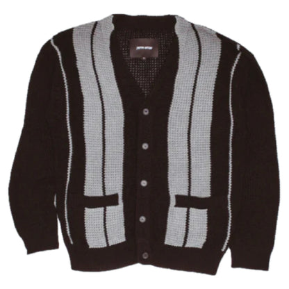 Fucking Awesome School Striped Cardigan Sweater - Black/Grey