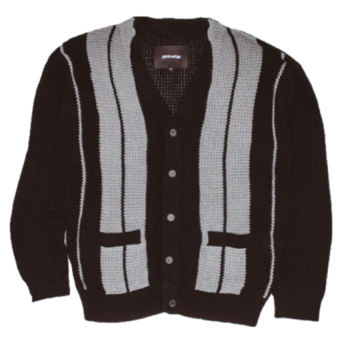 Fucking Awesome School Striped Cardigan Sweater - Black/Grey