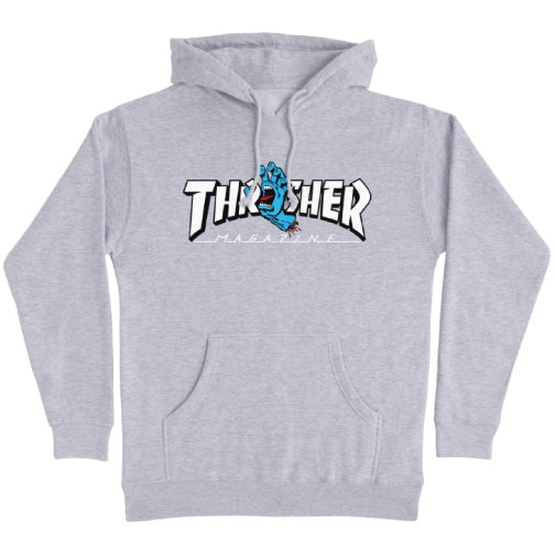 Santa Cruz X Thrasher Screaming Hand Logo Hoodie - Grey Heather