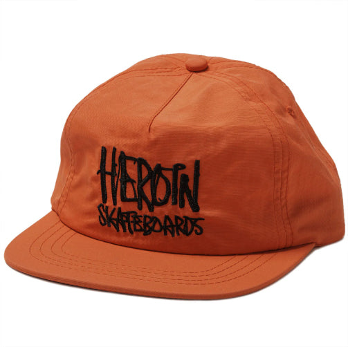 Hero In Script Heroin Script Snapback Hat - Safety Orange – Anchors Skateshop