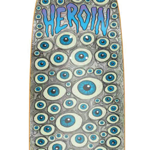 Heroin Seeing Double Shovel Symmetrical Holographic Skateboard Deck 9.5"