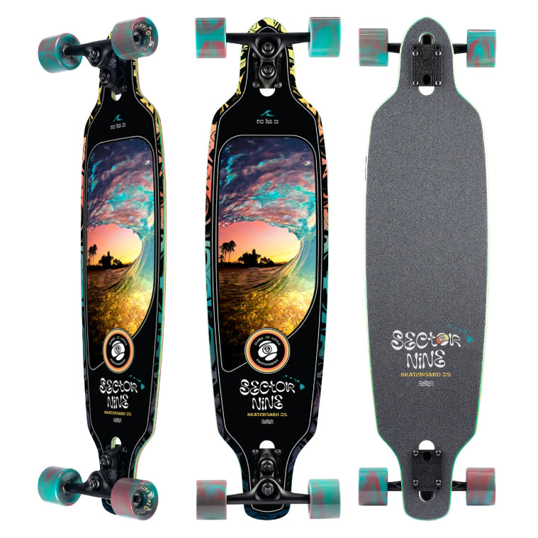 Sector 9 Fractal Shave Ice Sidewinder Longboard Complete 36" set