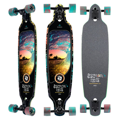 Sector 9 Fractal Shave Ice Sidewinder Longboard Complete 36" set