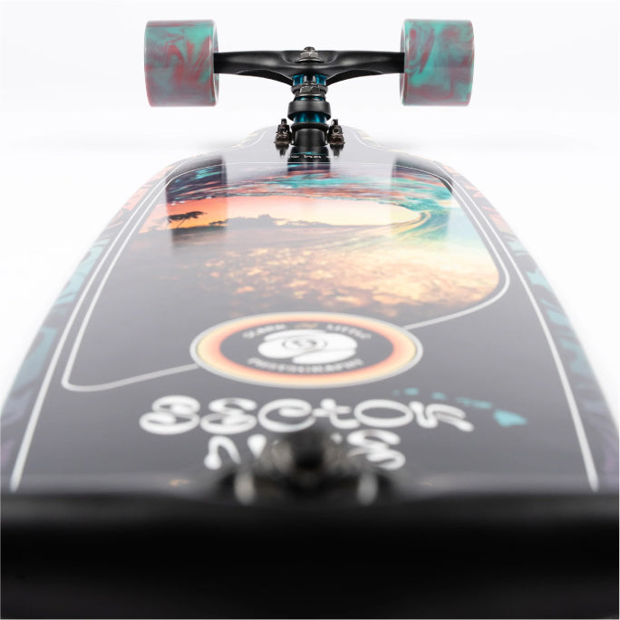 Sector 9 Fractal Shave Ice Sidewinder Longboard Complete 36" bottom graphic