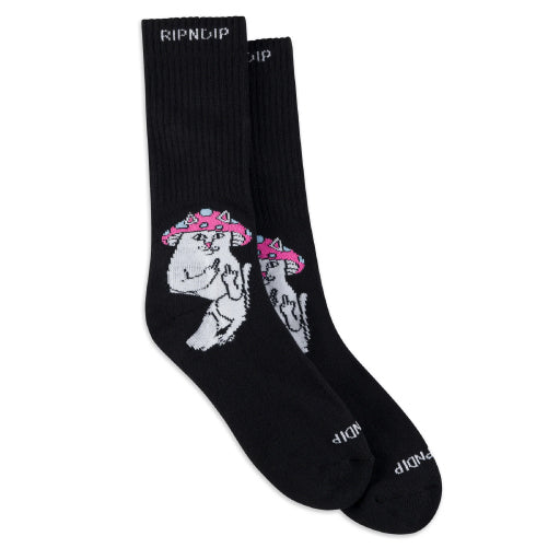 Rip N Dip Lord Shroomy Crew Socks - Black