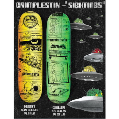 Antihero Hewitt Grimple Stix Sightings Skateboard Deck 8.38"