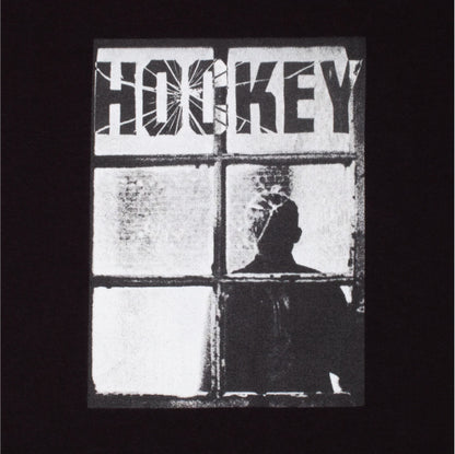 Hockey Temporary Site Hoodie - Black close graphic