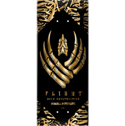 Powell Peralta Skeleton Flight Skateboard Deck Black/Gold Foil 8.63" graphic