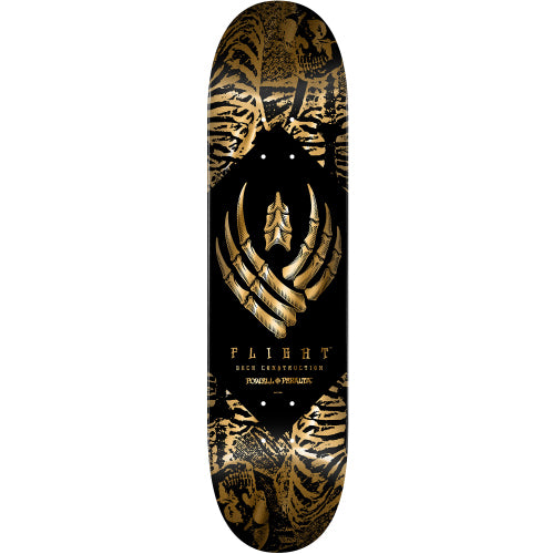 Powell Peralta Skeleton Flight Skateboard Deck Black/Gold Foil 8.63" full