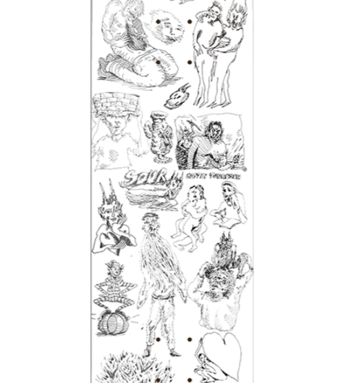 Sour Solution Gustav Sketchbook Skateboard Deck 8.25" close