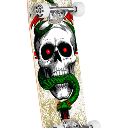 Powell Peralta Skull & Snake Complete Skateboard White/Gold Foil 7.75" graphic
