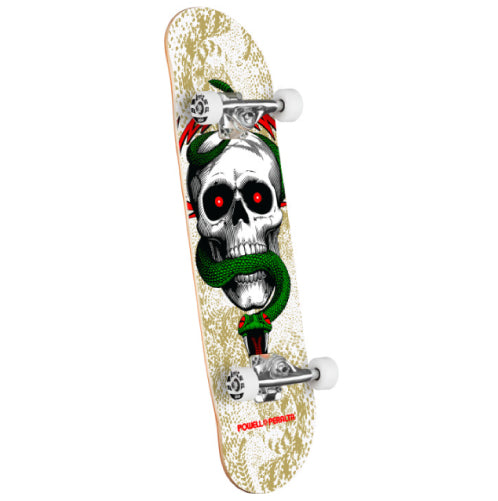 Powell Peralta Skull & Snake Complete Skateboard White/Gold Foil 7.75"