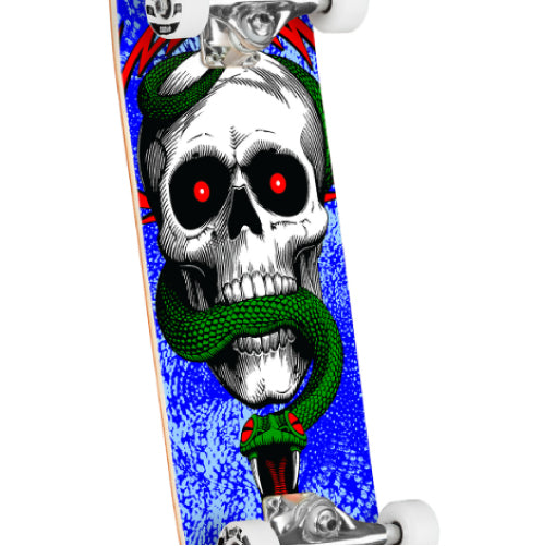 Powell Peralta Skull & Snake Complete Skateboard Blue 8.25" graphic
