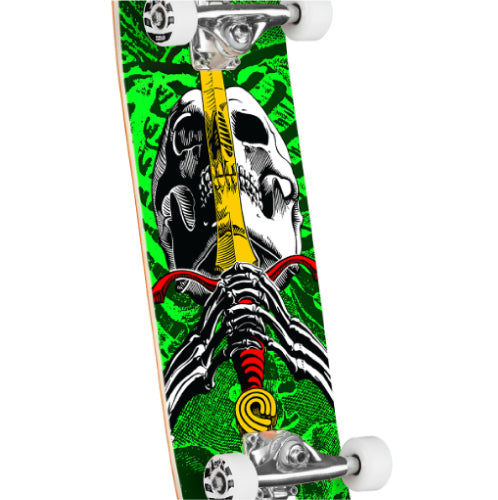 Powell Peralta Skull & Sword Complete Skateboard Green 8.0" graphic