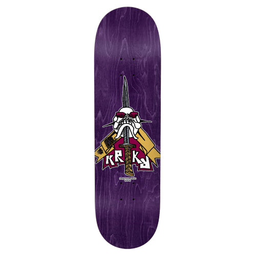 Krooked Team Skull & Sword Skateboard Deck 8.75" purple veneer