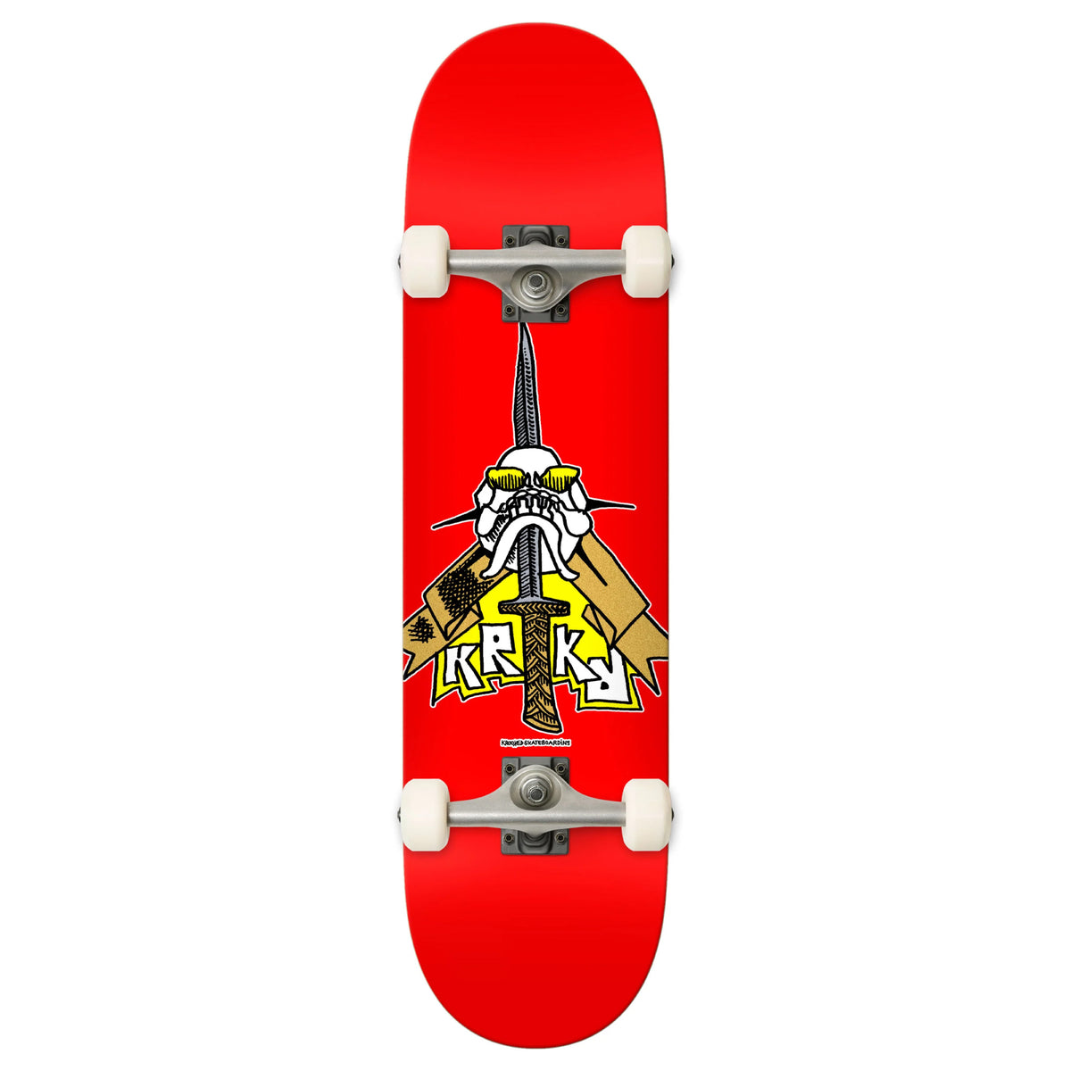 Krooked Skull Sword Complete Skateboard Red 8.5"