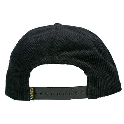 Krooked X Quarter Snacks Snack Birds Corduroy Snapback Hat - Black back
