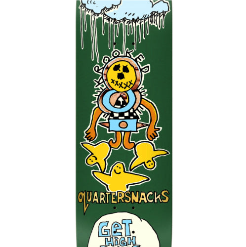 Krooked X Quarter Snacks Get High Skateboard Deck 8.25" close