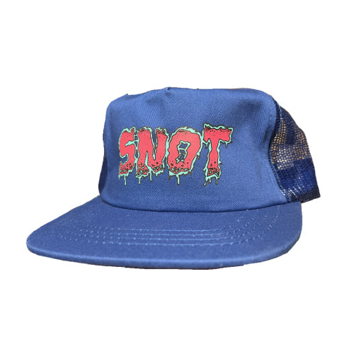 Snot Wheel Co. Meltdown Logo Trucker Hat - Blue