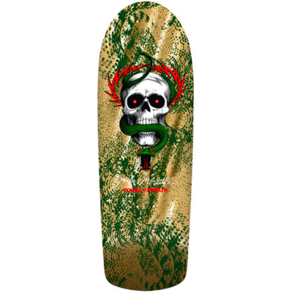 Powell Peralta McGill Skull & Snake Green/Gold Foil Skateboard Deck 10" full bottom