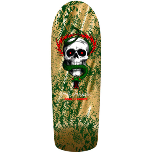 Powell Peralta McGill Skull & Snake Green/Gold Foil Skateboard Deck 10" full bottom