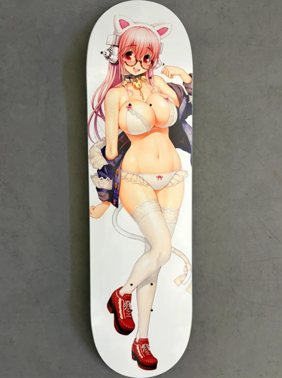 Hook-Ups Jeremy Klein Sonico Cat Girl Skateboard Deck 8.5" full photo