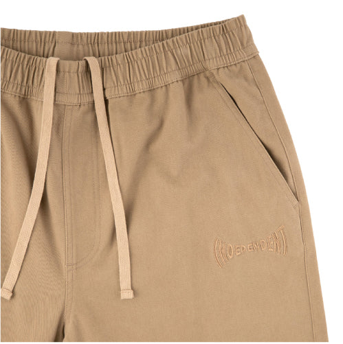 Independent Span Shorts - Khaki front logo