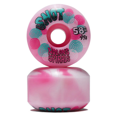 Snot Wide Boys Nolan Houghton Spirals Wheels Pink/White Swirl 58MM 99A ride patch