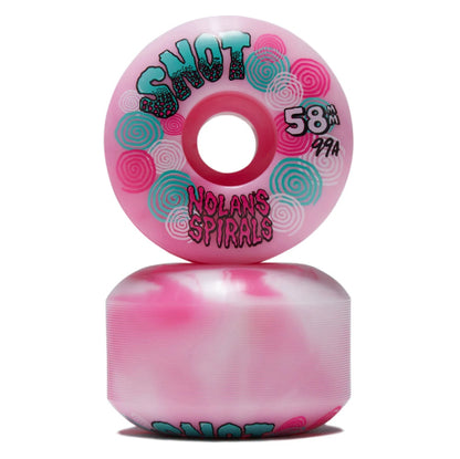 Snot Wide Boys Nolan Houghton Spirals Wheels Pink/White Swirl 58MM 99A ride patch