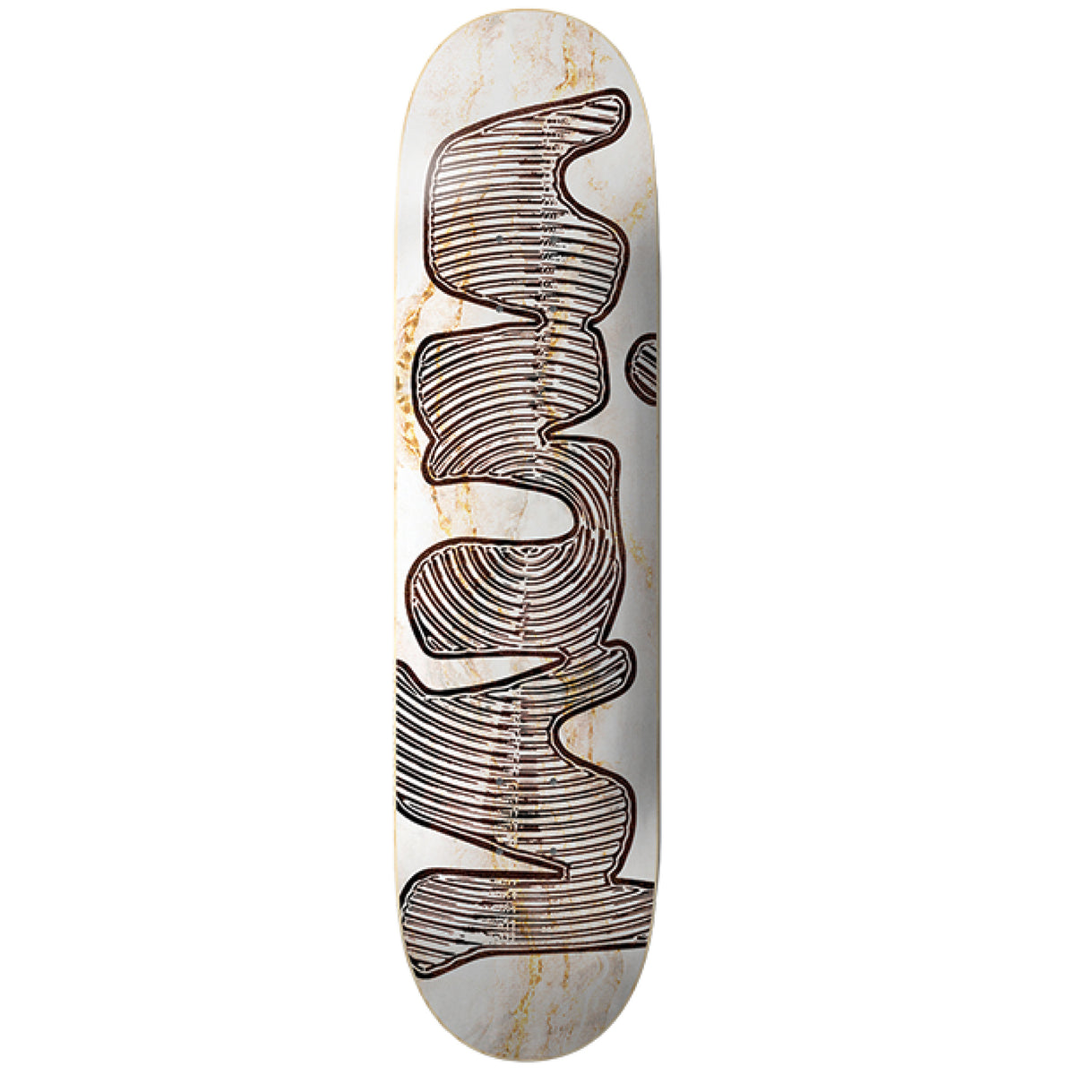 Vinyl Spiral White Marble Skateboard Deck 8.5"