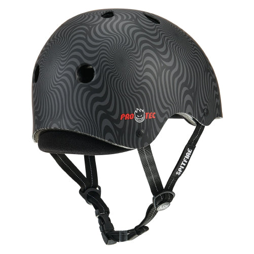 Pro-Tec X Spitfire Low Pro Certified Skate Helmet black swirl back side