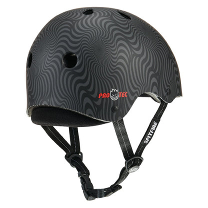 Pro-Tec X Spitfire Low Pro Certified Skate Helmet black swirl back side