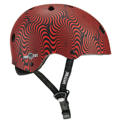 Pro-Tec X Spitfire Low Pro Certified Skate Helmet red swirl side