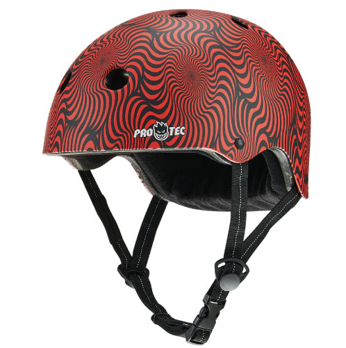 Pro-Tec X Spitfire Low Pro Certified Skate Helmet red swirl profile