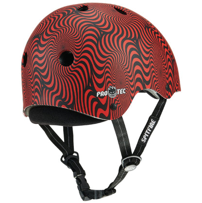 Pro-Tec X Spitfire Low Pro Certified Skate Helmet red swirl back side