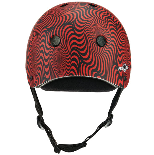 Pro-Tec X Spitfire Low Pro Certified Skate Helmet red swirl back