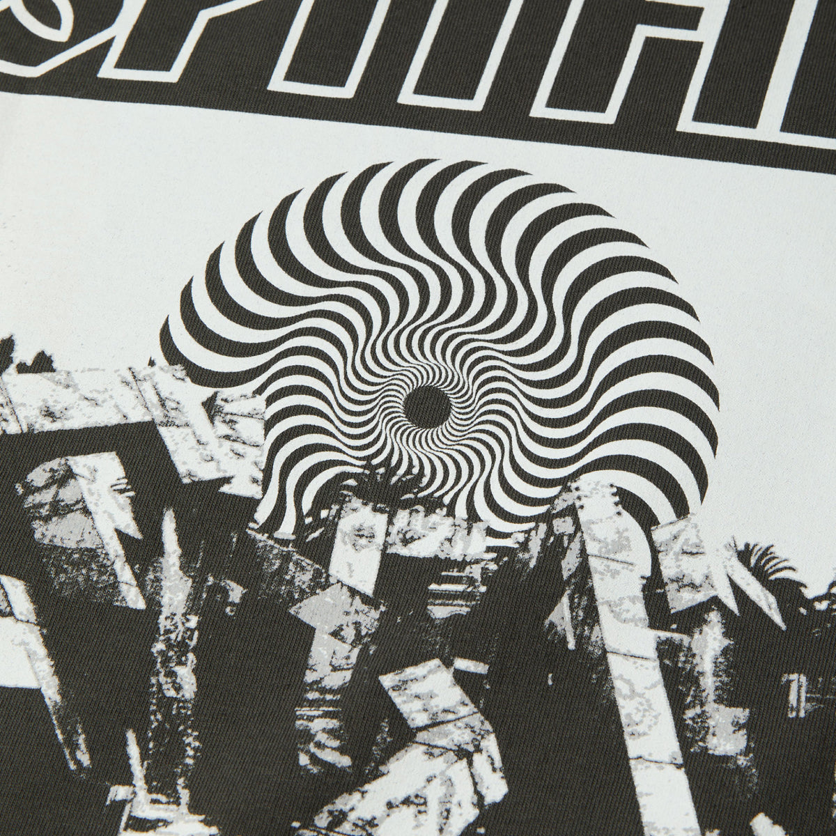 HUF X Spitfire Burn Heavyweight Tee - Washed Black back graphic 2