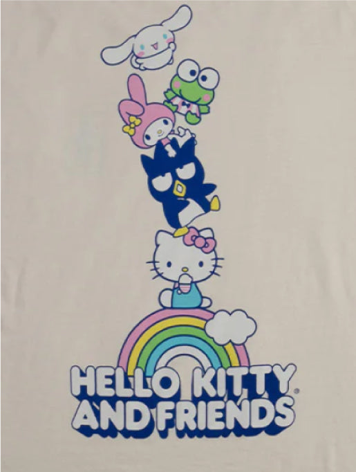 Girl X Hello Rainbow Stacked Tee - Cream back close