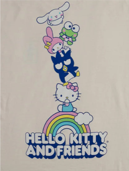 Girl X Hello Rainbow Stacked Tee - Cream back close