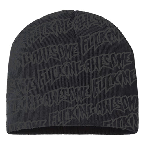 Fucking Stamp Repeat Skully Beanie Black/Grey
