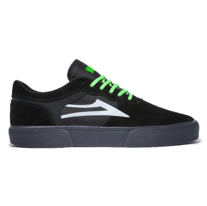 Lakai Staple SMU Suede Skateboarding Shoe - Black/UV Green