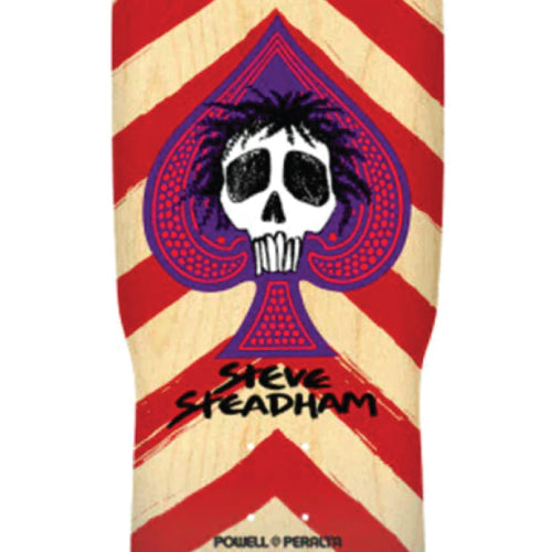 Powell Peralta Steve Steadham Skull & Spade Red/Natural Reissue Skateboard Deck 10"