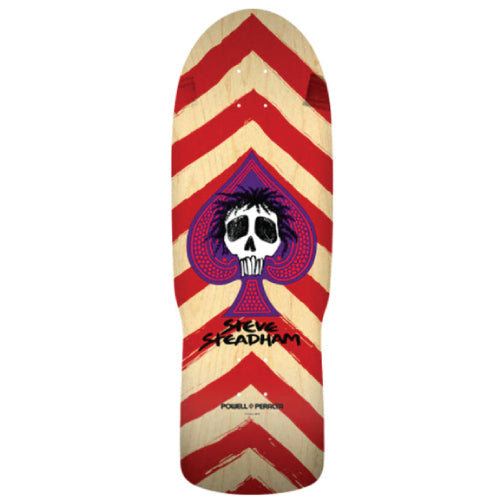 Powell Peralta Steve Steadham Skull & Spade Red/Natural Reissue Skateboard Deck 10"