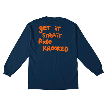 Krooked Strait Eyes Long Sleeve Tee - Navy