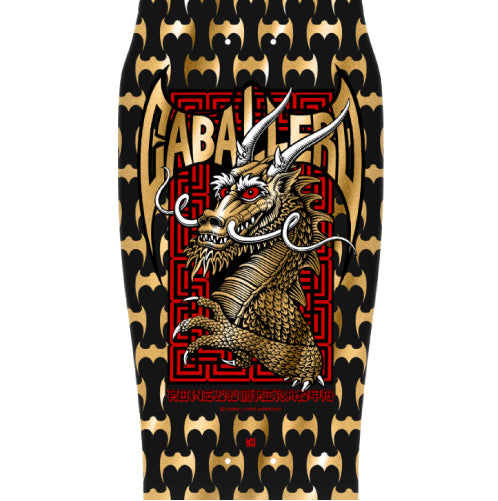 Powell Peralta Caballero Street Dragon Reissue Skateboard Deck Black/Gold Foil 9.625" graphic