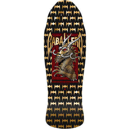 Powell Peralta Caballero Street Dragon Reissue Skateboard Deck Black/Gold Foil 9.625" full